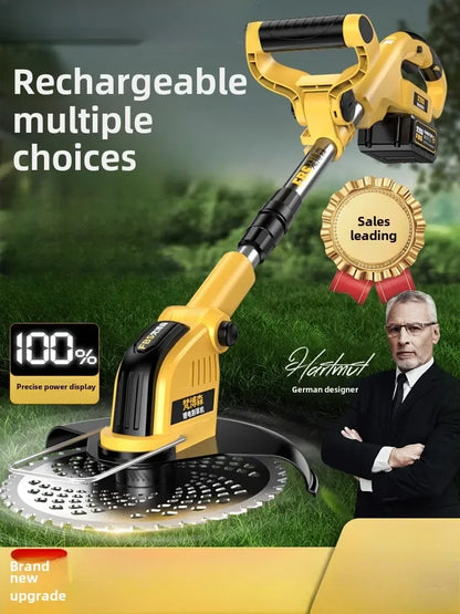 Electric lawn mower Small household lawn Lithium battery rechargeable  mower High power lawn mower