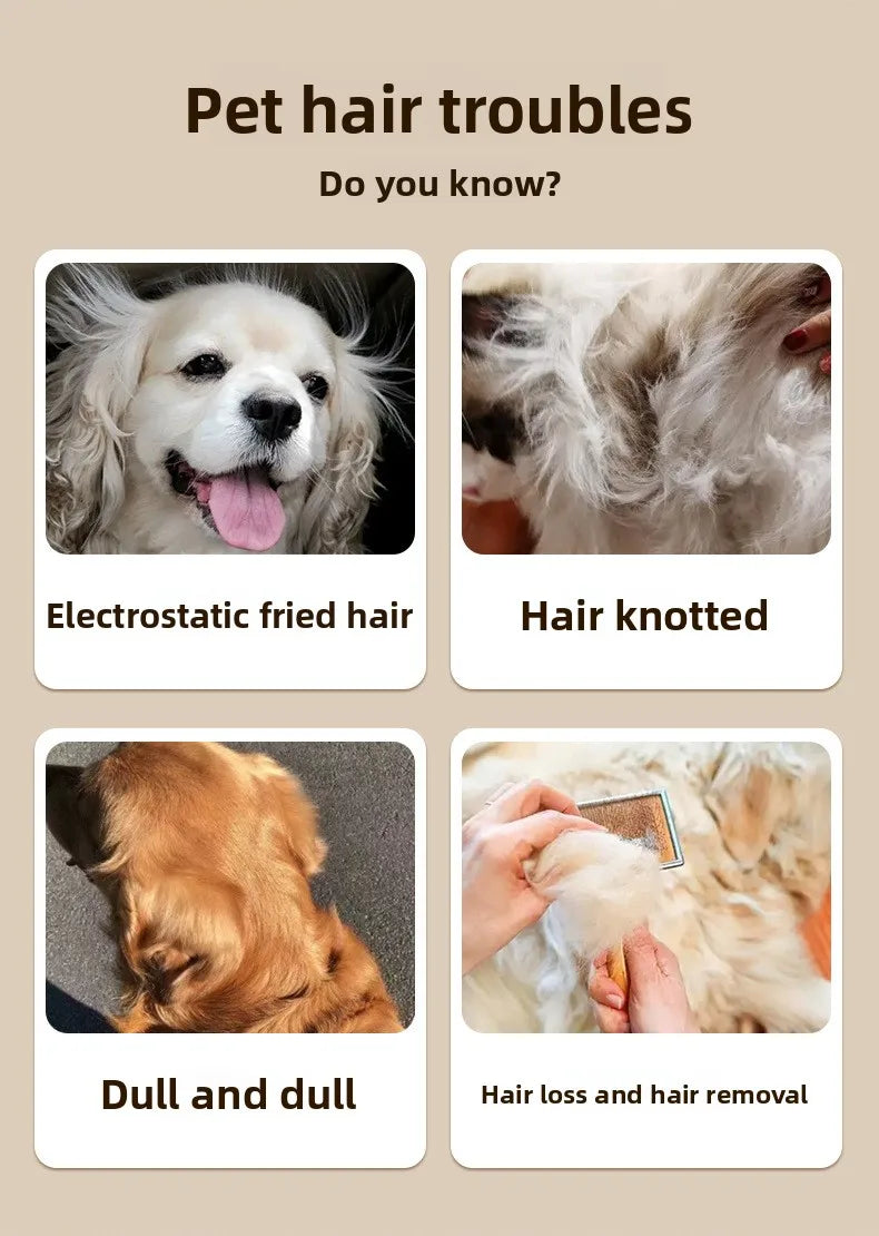 Pet hair care spray remove static electricity, brighten hair, remove body odor, open knot, leave-in day care essential oil spray
