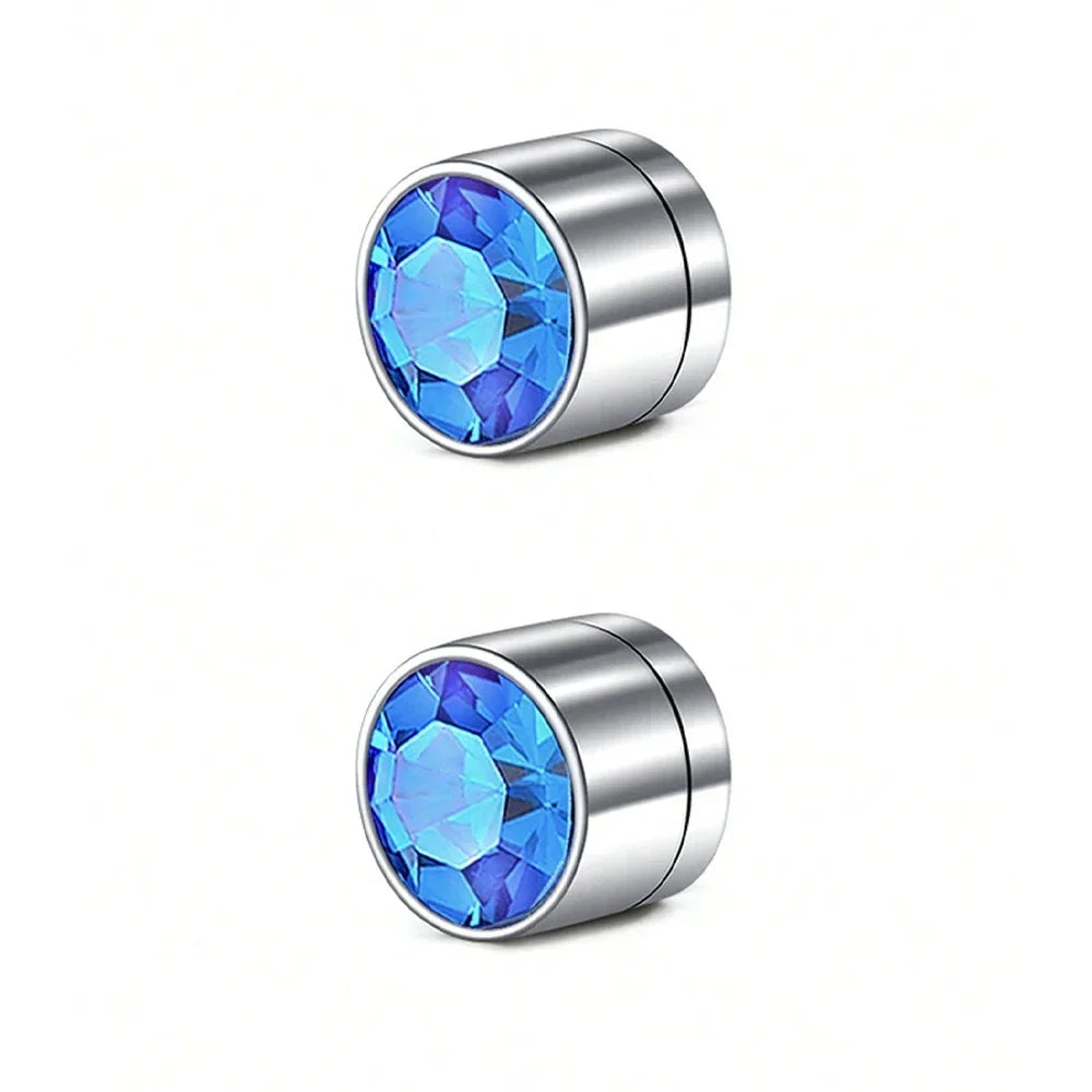 2Pcs CZ Dia 3-5mm Faux Non Pierced Ear Ring Ear Cuff Stainless Steel Fake Ear Ring Studs  For Women Men No Piercing Body Jewelry