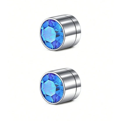 2Pcs CZ Dia 3-5mm Faux Non Pierced Ear Ring Ear Cuff Stainless Steel Fake Ear Ring Studs  For Women Men No Piercing Body Jewelry