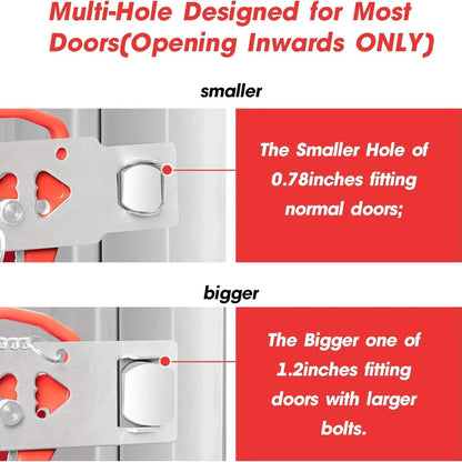Portable Double Hole Door Lock Travel Safety Anti-Theft Security Lock for Home Hotel Apartment Dorm Room Personal Protection