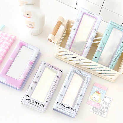 Kawaii Slim Cards Photocard Album 4grid Cards Collect Book Decoration Stickers Storage Stationary