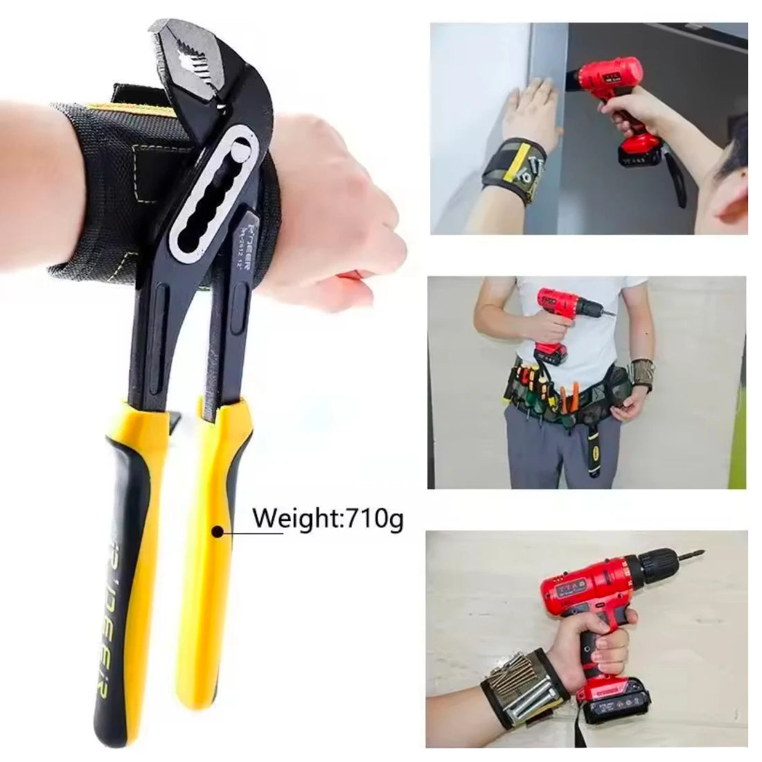SenNan Magnetic Wristband for Holding Screws Nail Drilling Bits,Wrist Tool Holder Belts with Strong Magnets Gadgets for Unisex