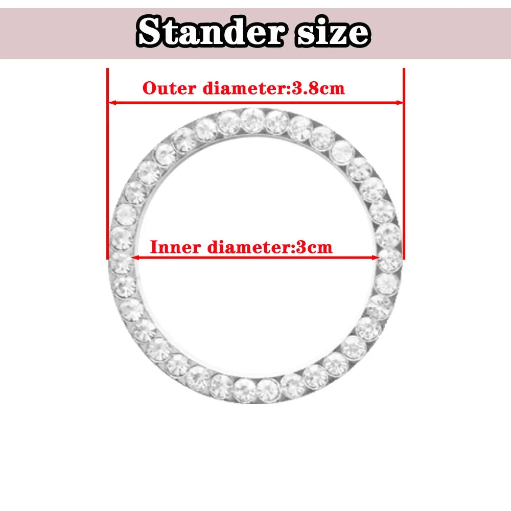Car One-Click Engine Start Stop Switch Button Cover Crystal Rhinestone Cover Protector Ring Hand-set Sticker Decoration