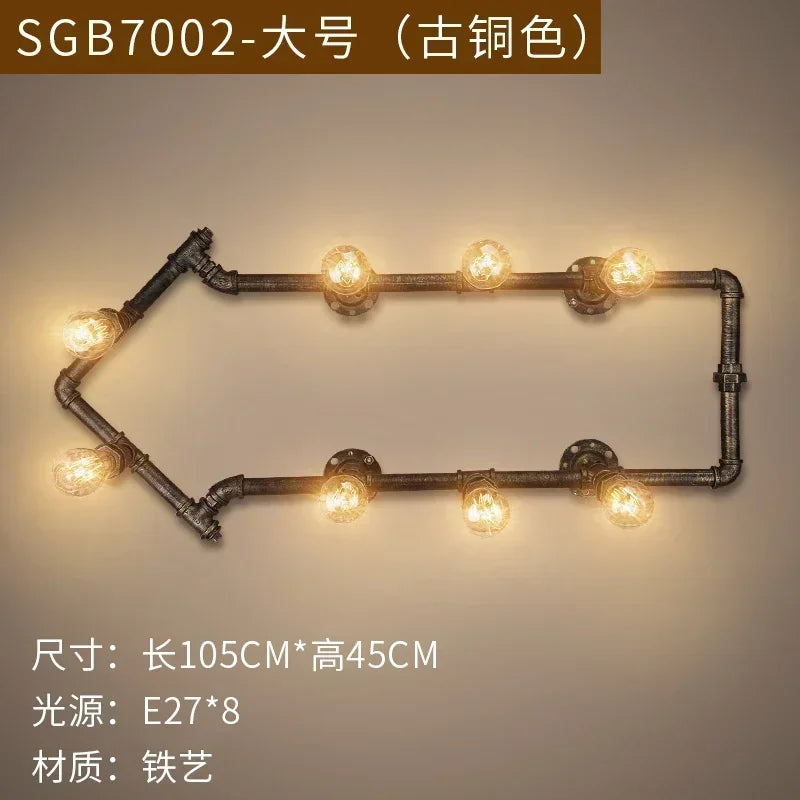 Industrial Style Wall Lamp Living Room Personalized Creative Gear Water Pipe Bedroom Decorative Wall Hangings Wall Retro Lamps