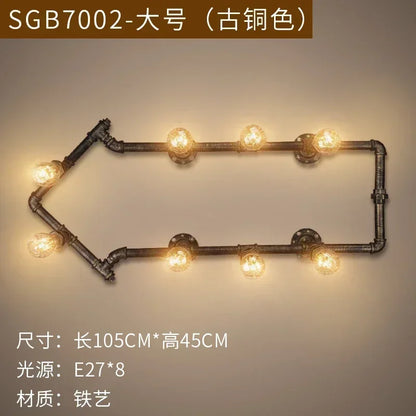 Industrial Style Wall Lamp Living Room Personalized Creative Gear Water Pipe Bedroom Decorative Wall Hangings Wall Retro Lamps