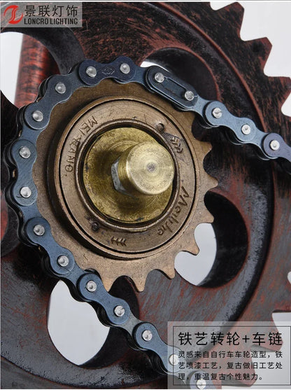 Industrial Style Wall Lamp Living Room Personalized Creative Gear Water Pipe Bedroom Decorative Wall Hangings Wall Retro Lamps