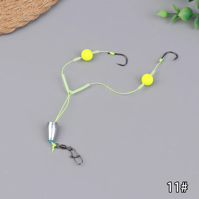 〔Far〕Double Hook Fishing Hair Rigs Hook Reverse Bottom Line Suspension Carp Fishing Hook Ready Made Anti Bottom Carp Rigs