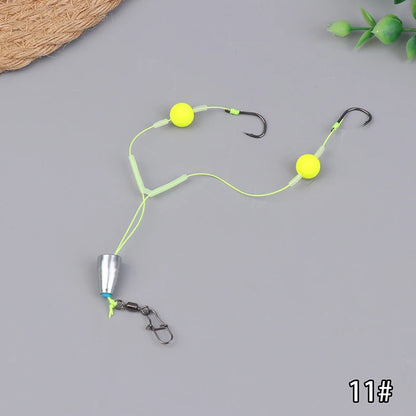 〔Far〕Double Hook Fishing Hair Rigs Hook Reverse Bottom Line Suspension Carp Fishing Hook Ready Made Anti Bottom Carp Rigs