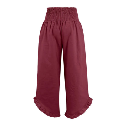 Summer Womens Palazzo Pants Summer Casual Flowy Wide Leg Trousers Beach Travel Vacation Outfits All Match Loose Baggay Pants