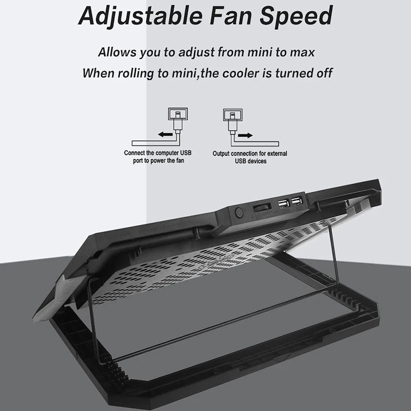 Gaming Laptop Cooling Pad with Powerful Cooler Fans,RGB Lighting and Phone Holder for 15-19 inch Laptops Stand