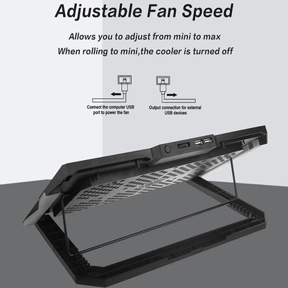 Gaming Laptop Cooling Pad with Powerful Cooler Fans,RGB Lighting and Phone Holder for 15-19 inch Laptops Stand