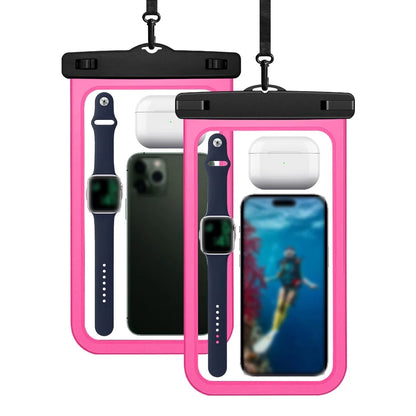Waterproof Mobile Phone Bag Touchable Screen Large Capacity Phone Protector Pouch with Neck Lanyard Transparent