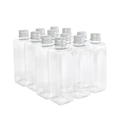 100ml Rectangle Bottles Travel Kit Refillable PET Plastic Square Portable Jar With Aluminium Screw Cap Leakage Proof Healthy