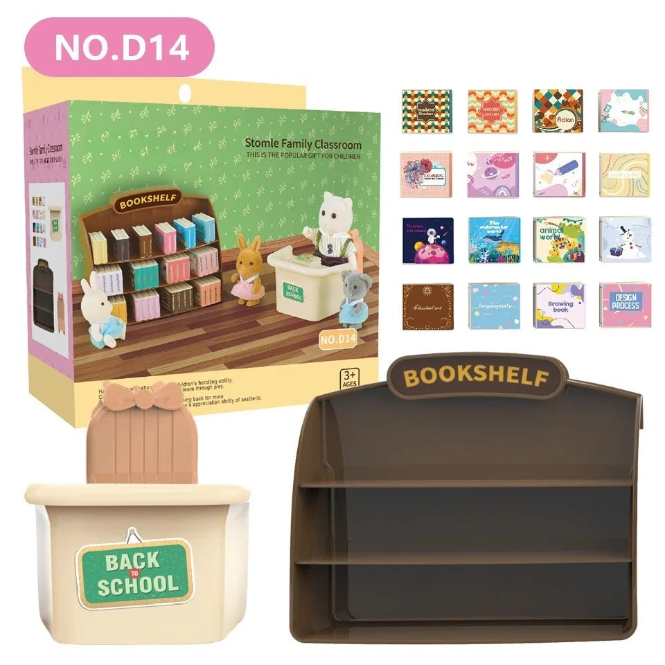 Dollhouse Furniture Set Doll house Bathroom/Kitchen/Fridge/Washing Machine Laundry Kids Doll House Miniature Pretend Play Toys