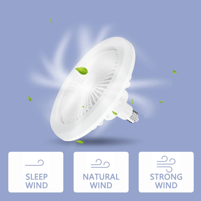 Smart 3-in-1 Ceiling Fan with Remote Control Lighting Lamp E27 Converter Base 85-265V Lighting Base for Bedroom and Living Room