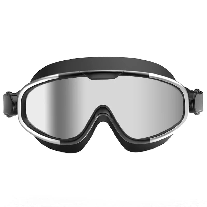 Large Frame Swimming Goggles Anti Fog Waterpoof Swimming Goggles for Men Women Swimming Pool Beach Silicone Swimming Goggles