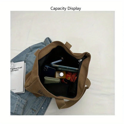 Canvas Totes Large Capacity Storage Handbag Women Tote Anime Cat Letters Shoulder Bags Girls Casual Commute Bag Portable Big Bag