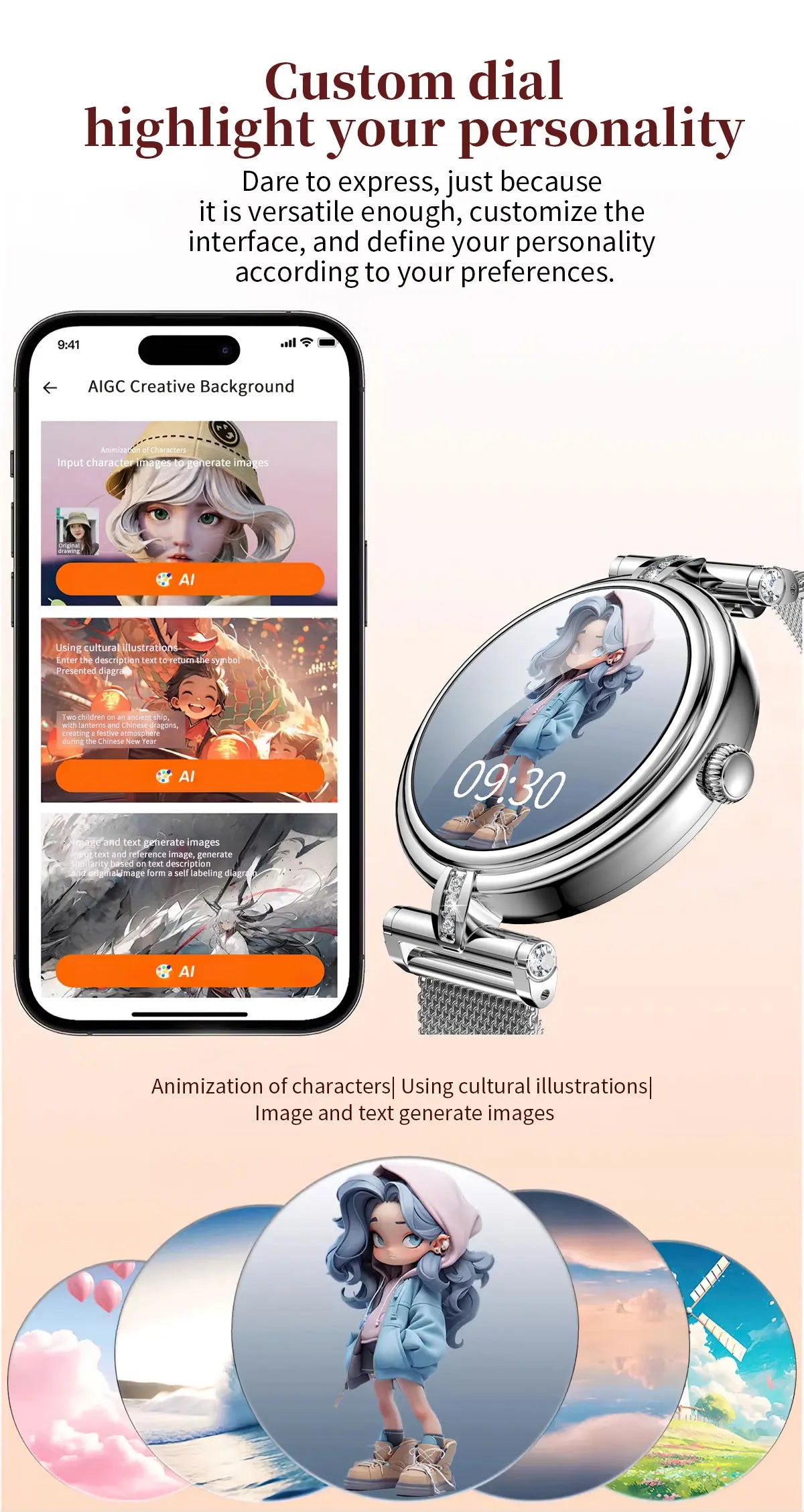 Ladies Smart Watch AK62 Women Bluetooth Call Custom Dial Steel Wristwatch Smartband Fitness Sports Tracker Smartwatches