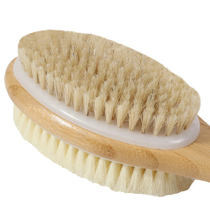 Double-sided Shower Bath Body Brush Skin Care Long Handle Soft Bristles Shower Brush Dry Skin Exfoliating Cleaning Tool