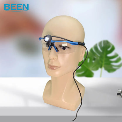 BEEN Oral Dental Headlight 3W LED Dentist Surgical Operation Headlamp with Protection Glasses Rechargeable Lithium-ion Loupes