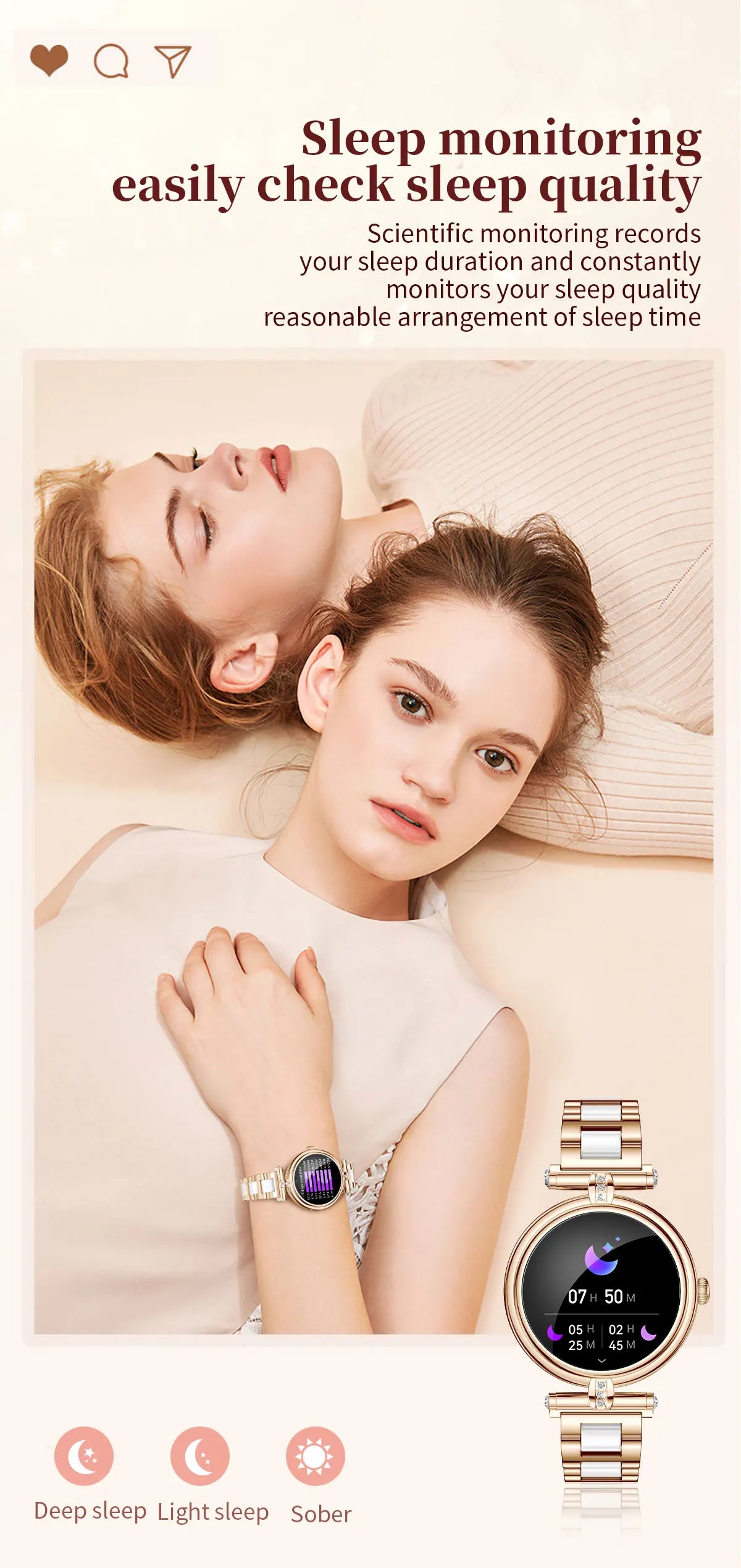 Ladies Smart Watch AK62 Women Bluetooth Call Custom Dial Steel Wristwatch Smartband Fitness Sports Tracker Smartwatches