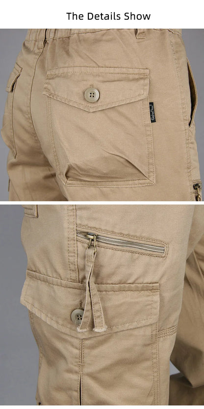 Spring Autumn Tactical Cargo Pants Men Fashion Military Man Trousers Long Warm Cotton Khaki Cargo Pants For Man