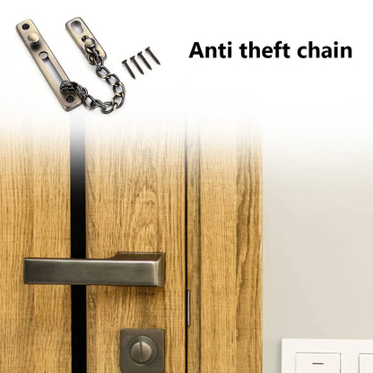 Door Chain with Lock Door Lock Bolt Chain Kids Safety Security Home Latch Buckle Guard Lock Anti-Theft Hotel Hardware Accessorie