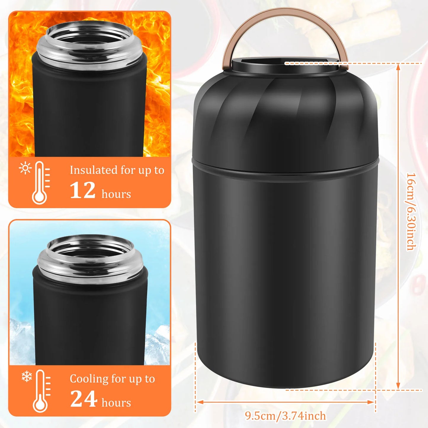 500ml Vacuum Insulated Food Jar Stainless Steel Insulated Food Thermos Leak Proof Thermo Food Jar Insulated Food Container