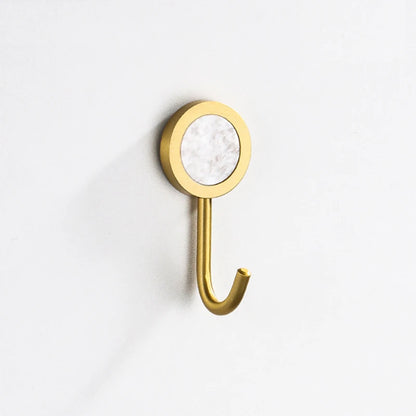 Gold Robe Hook Space Aluminum Wall Mounted Adhesive Hat Key Hooks Coat Towel Holder Home Decor For Kitchen Bathroom Hardware