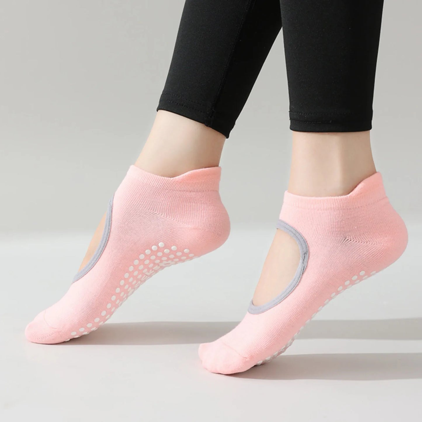 Bandage Yoga Socks for Women Pilates Ballet Dance Cotton Socks Non-Slip Woman Sport Sock Gym Workout Slipper Running Grip Sock