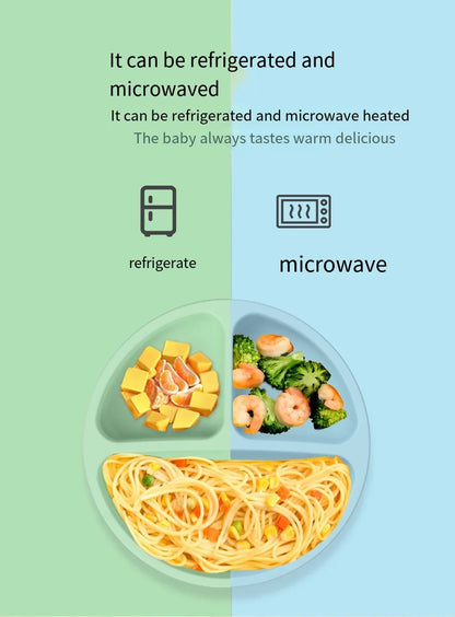 Best-Selling Silicone Children's Dinner Plate - Non-Slip, Separate Tableware & Baby Food Bowl - Perfect for Little Hands!