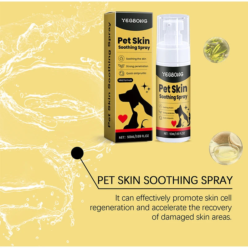 50ml Pet Skin Care Spray New Effectively Relieves Pet Skin Discomfort Spray Pet External Care Spray 1/2pcs ﻿