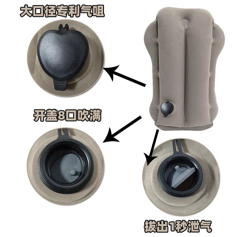 Inflatable Travel Pillow Portable Headrest Chin Support Cushion Airplane Train Office Car Rest Nap Pillow Creative Neck Pillow