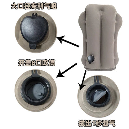 Inflatable Travel Pillow Portable Headrest Chin Support Cushion Airplane Train Office Car Rest Nap Pillow Creative Neck Pillow