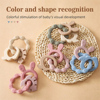 Baby Silicone Teethers Animal Food Grade Silicone Baby 0-12 Toys Silicone Teeth Grinding Stick Newborn Pacifier Accessories Toys
