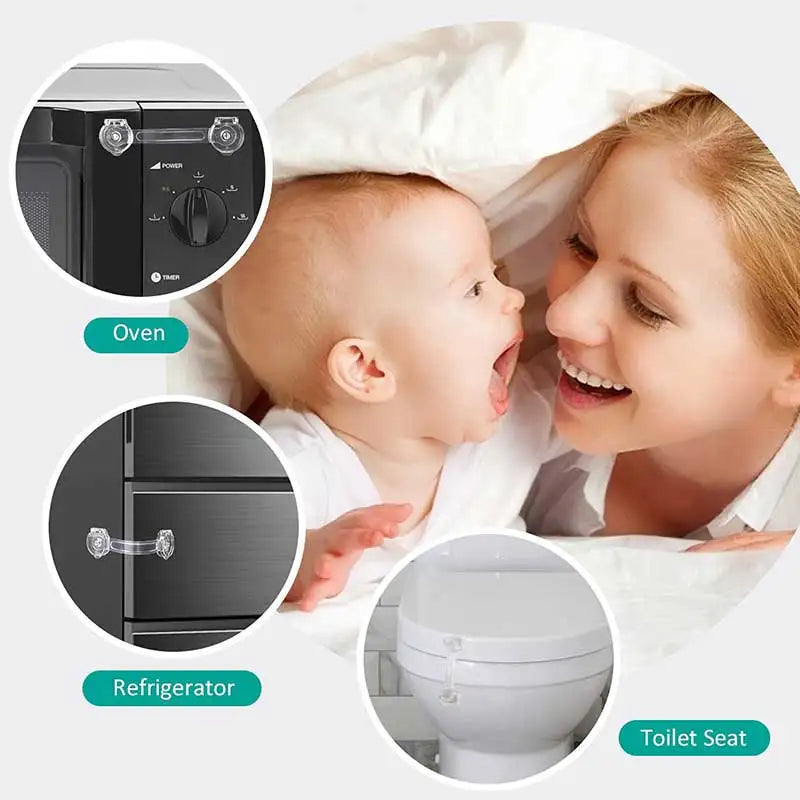 3/5Pcs Baby Cabinet Locks Strap Drawer Lock Child Anti-opening Refrigerator Lock Home Baby Anti-pinch Safety Protection Buckle