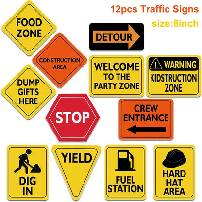 Construction Party Disposable Tableware Plates Cups Napkins Tablecloth Construction Truck Party Decor Excavator Party Favors