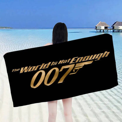 British Legend J-James B-Bond 007 Cartoon Beach Towel Cute Kawaii Room Decor Bath Girls Children Hand Towels For Bathroom Shower
