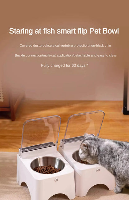 Smart Cat Bowl Pet Feeder Bowl Cats Dog Food Feeder Infrared Sensor Auto Open Cover Smart Feeder Anti-mouse Cat Food Dispenser