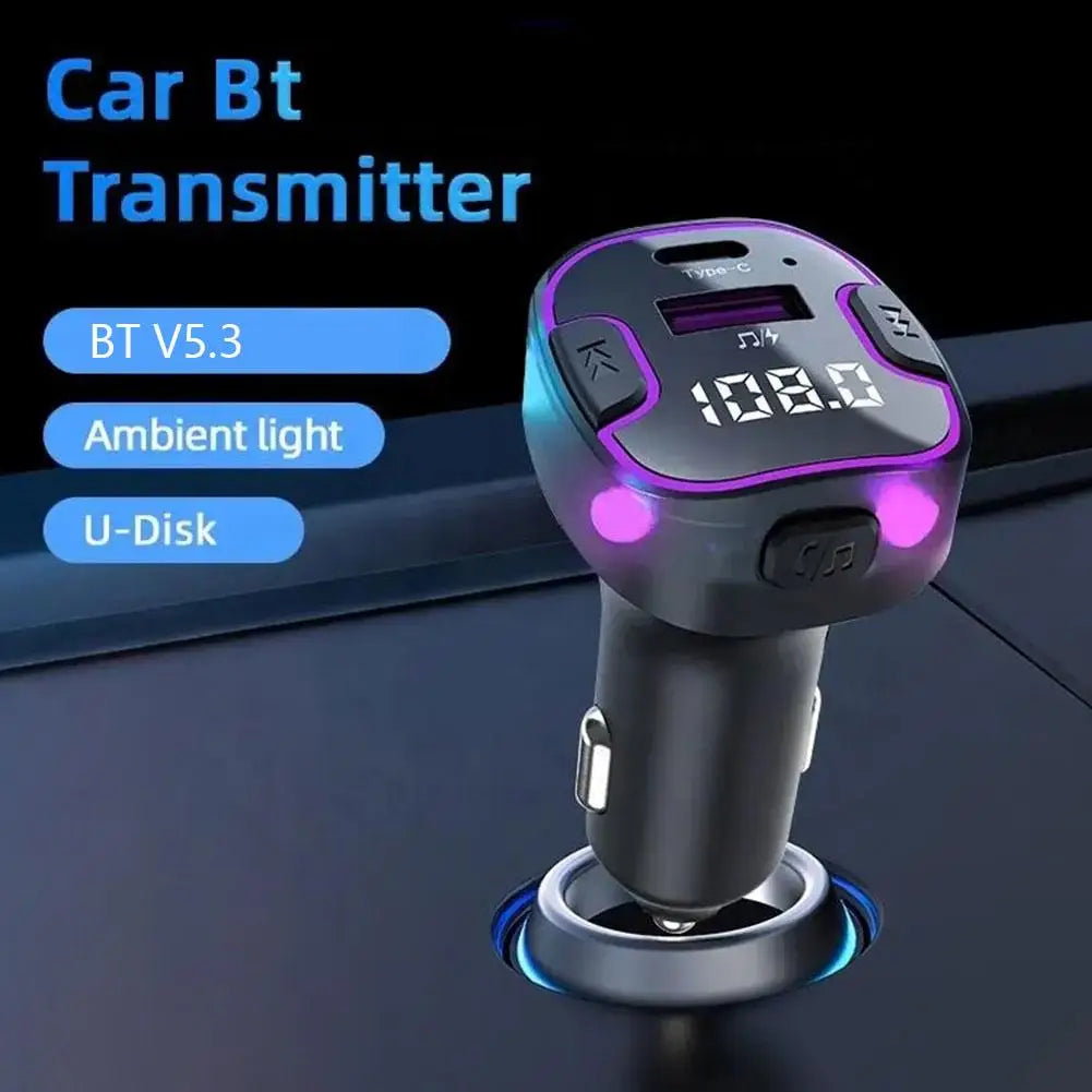 2023 Bluetooth 5.0 FM Transmitter For Car FM/AUX Bluetooth Car Adapter Car Charger Bass Boost 3 Ports Charger Bluetooth Adapter