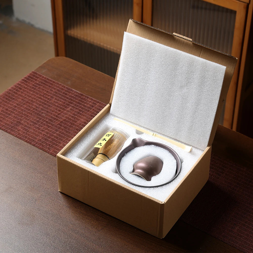 Matcha Set Japanese Tea Set Includes Matcha Bowl with Spout Matcha Whisk Holder Bamboo Matcha Whisk and Scoop Ceramic Matcha Kit