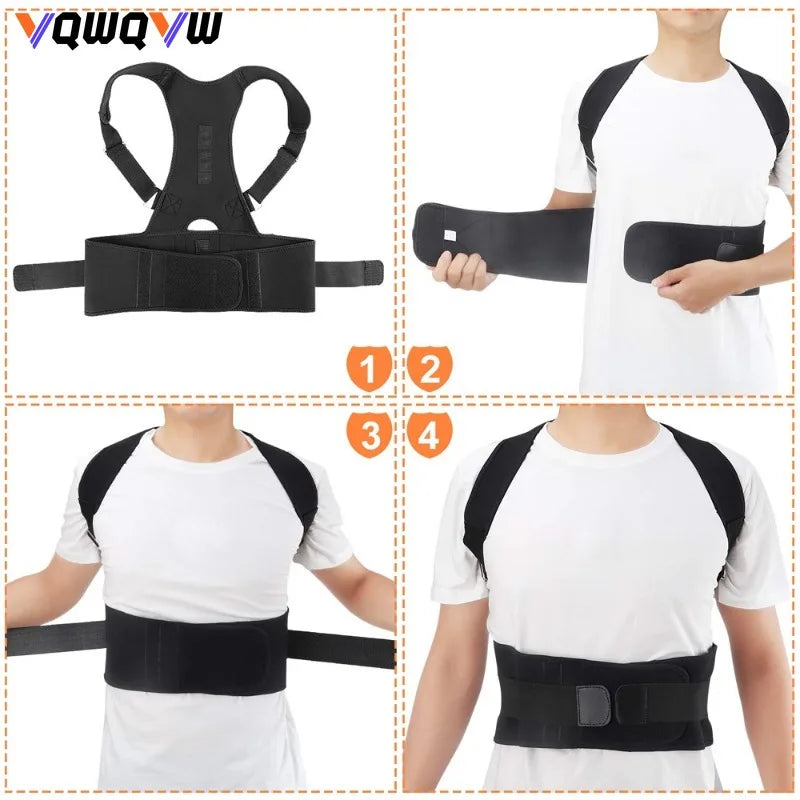 1Pcs Posture Corrector Magnetic Therapy Clavicle Back Straightener Shoulder Support Brace Lumbar Belt Correction,Back Support