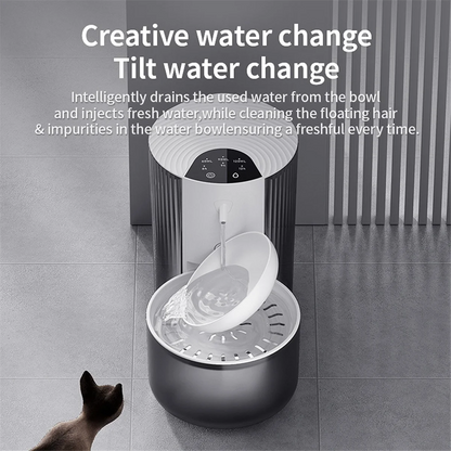 ABJN-3L Wireless Pet Water Fountain Rechargeable Dump Water Feeder Timed Smart No Filter Required