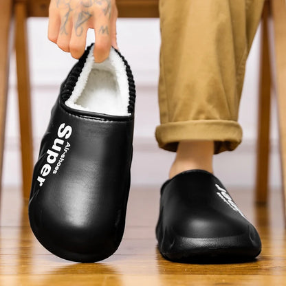 Plus Size 4849 Winter Men Slippers Warm Fur Home Slippers for Men Fashion Plush House Cotton Shoes Womens Wear Slides New