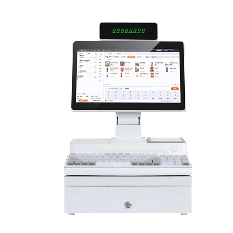 14.1 inch touch screen, cash box, keyboard, whole package POS computer factory POS System cash Register Terminal