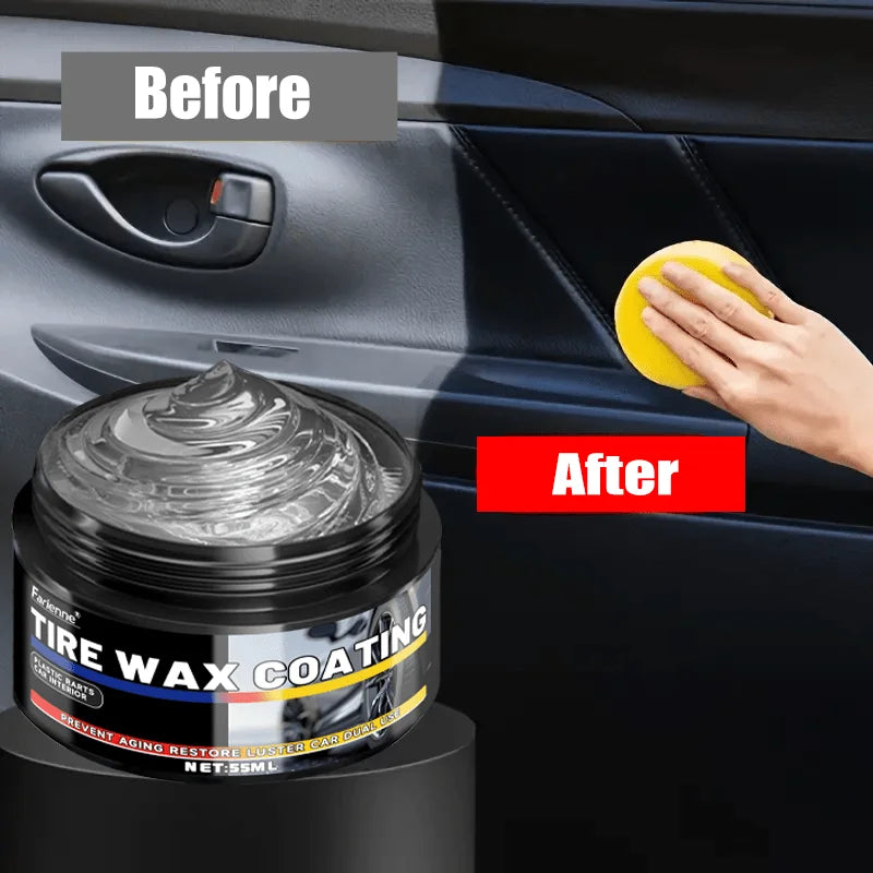 Car Repair Kit: Black Interior Wax, Dashboard Cleaner, Plastic Care,Tire Treatment, Seat Conditioner,External Plastic Restoratio
