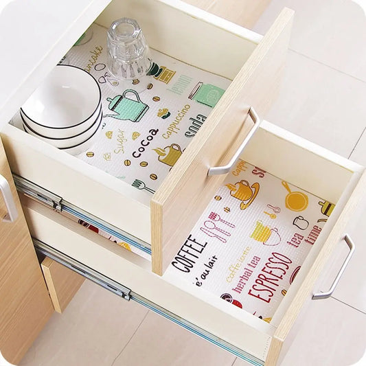 Dust Waterproof Kitchen Accessories Cupboards Closet Shelf Liners Pad Paper Table Mat Cupboard Placemat Cabinet Mat