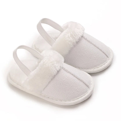 Cute Slippers for Babies Aged 0-18 Months, Suitable for Autumn And, Featuring Plush Lining for Warmth, Soft Soles for Comfort, A