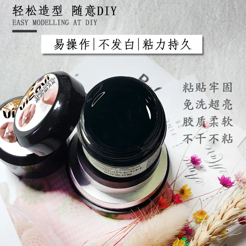5ML Easy Stick Solid Nail Patch Gel No-Flowing Modelling Stick Tips Clear Nail Gel Gummy Adhesive Bond UV Nail Glue GY031&*